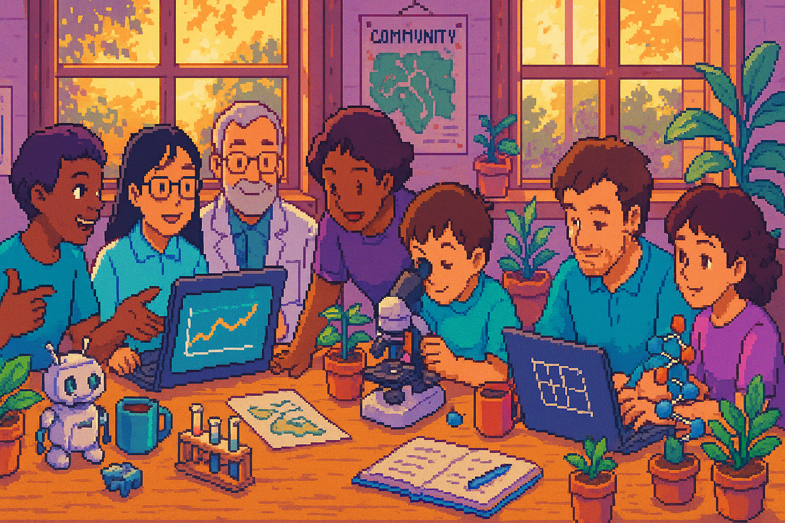 Community scientists working together on positive projects
