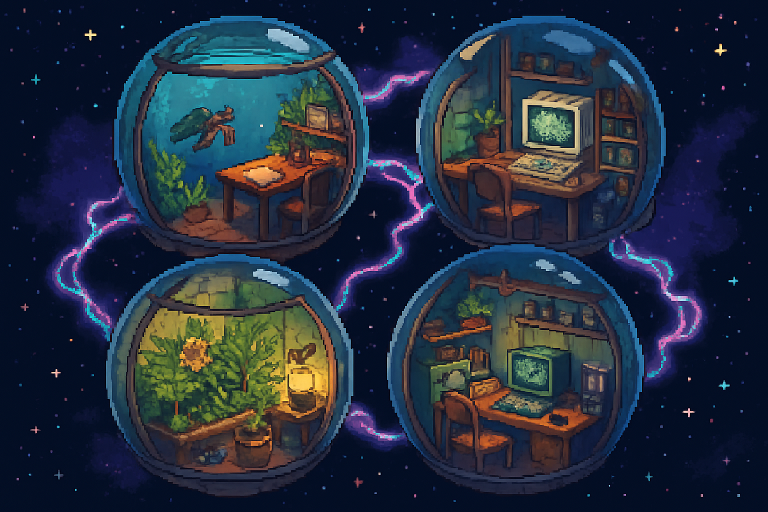 Floating bio-laboratories representing diverse research communities